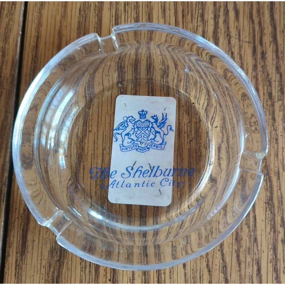 Vintage Glass Advertising Ashtray The Shelburne Atlantic City New Jersey